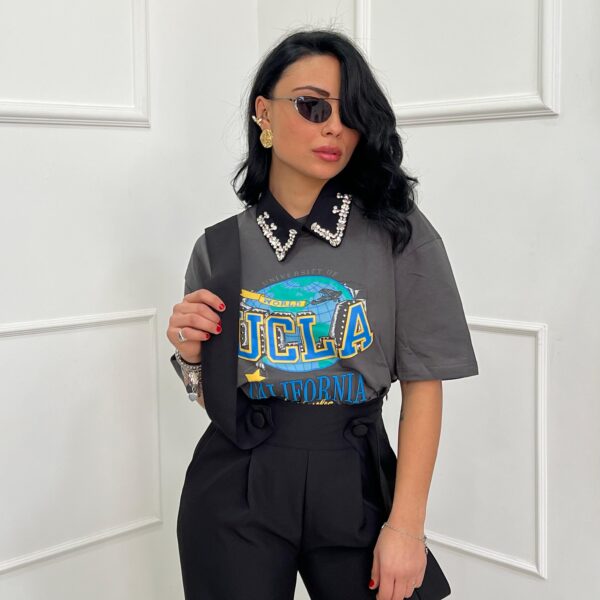 T-shirt Over con Stampa