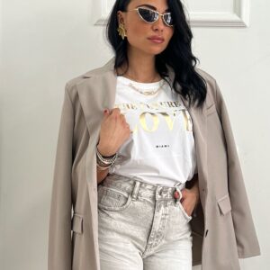 Short in Denim  – Fondo Bianco e Lavaggio Sabbiato