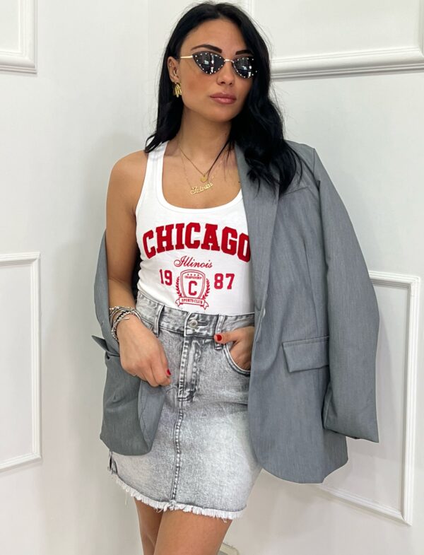 Gonna in Denim Grigio Chiaro