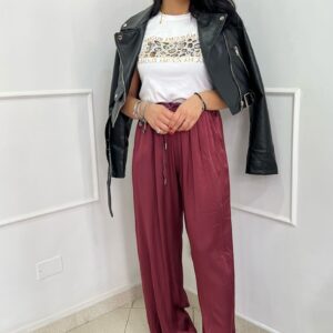 Pantalone in Raso Con Laccio Regolabile