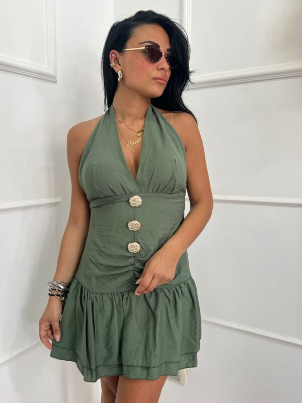Tutina con scollo alla schiena, bottoni frontali e dettaglio Voilà sull'orlo - immagine 2